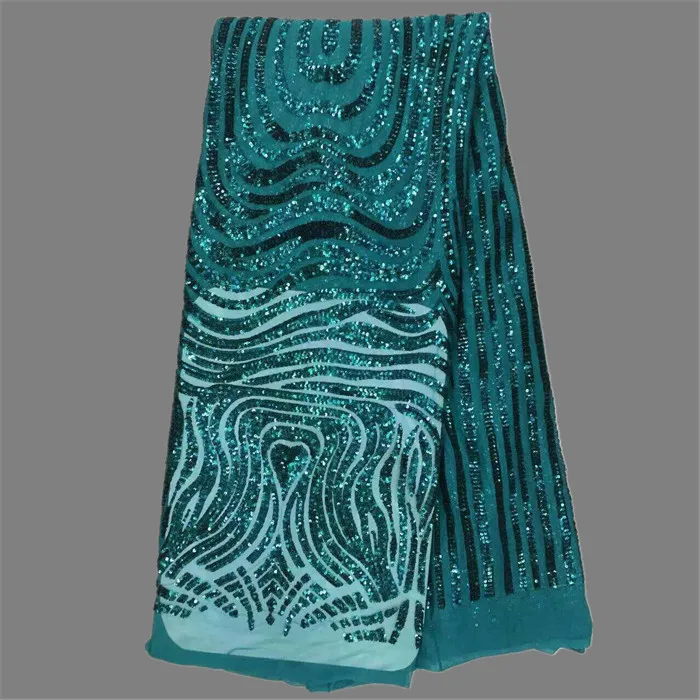

Excellent mesh lace material French net lace fabric with sequins African shinning party dress material QN41-7(5yards/lot)
