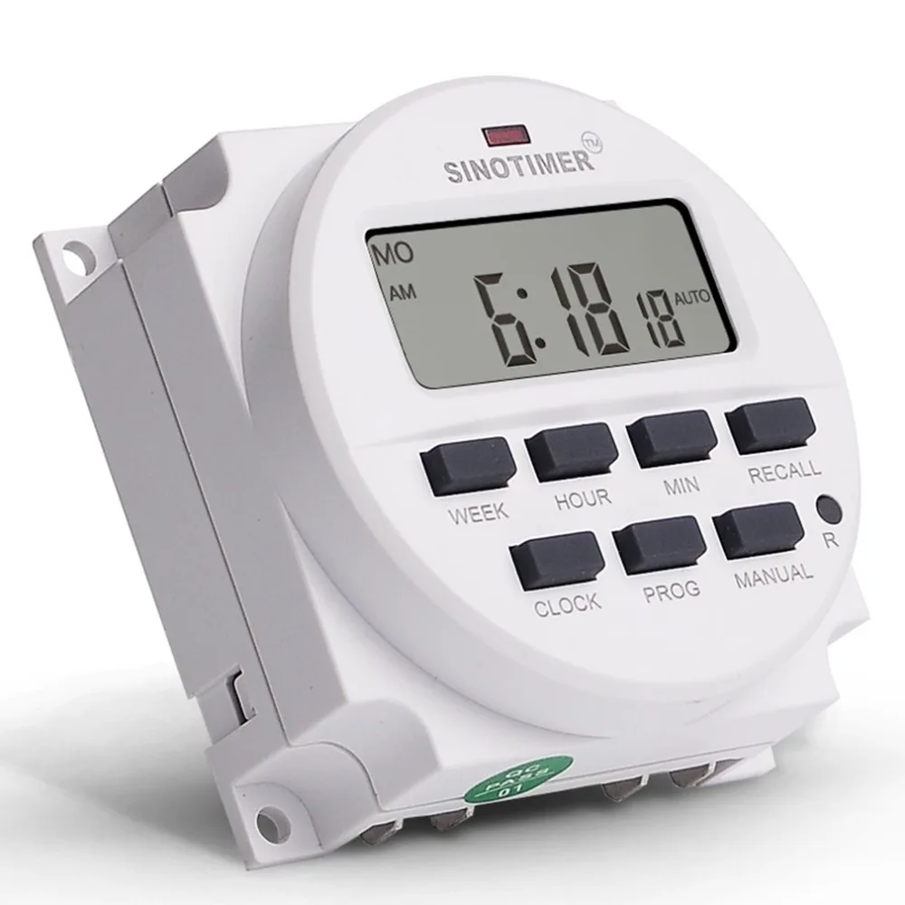 

SINOTIMER AC 220V Weekly 7 Days Programmable Digital Time Switch Power Energy Meters Relay Timer Control Din Rail Mount