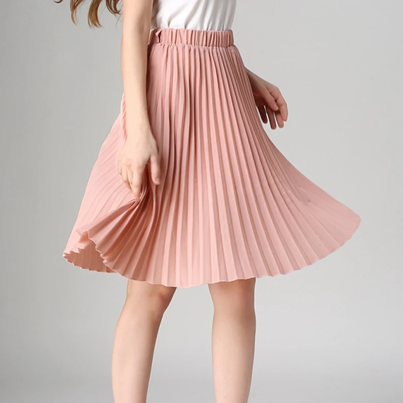 Летняя стильная женская юбка Jupe Женская плиссированная шифоновая юбка винтажная Высокая талия женские юбки Saia Midi Rokken E0740