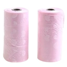 1 conjunto de 2 volumes de PE sacos de lixo de carro rosa