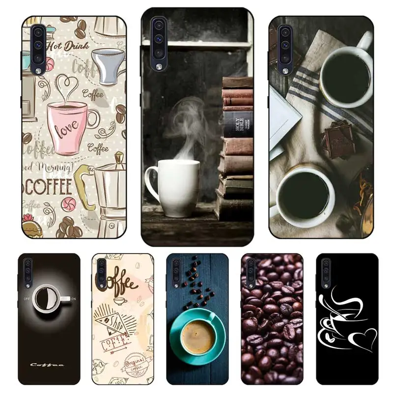

N288 Coffee And Book Black Silicone Case For Samsung Galaxy A2 Core A6 A7 A8 A9 A10 A30 A40 A50 A60 A70 A8S A9S A20E Plus