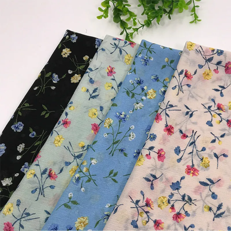 

100% Polyester Floral Printed Chiffon Fabric Plain Weave Textile Fabric Spring and Summer Chiffon Dress Shirt Dress Material