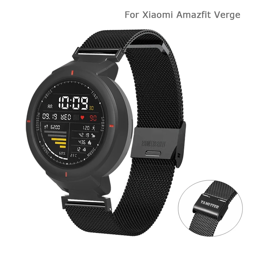 Металлический ремешок для Xiaomi Huami Amazfit Verge сменный Браслет из нержавеющей стали