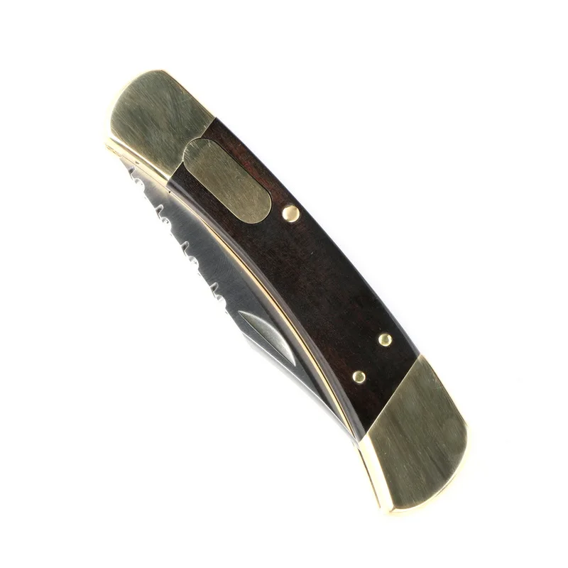 LOVOCOO# b. U. C. K 110 латунь+ деревянная ручка 440C лезвие складной Фруктовый нож охотничий Карманный Открытый EDC инструмент универсальный нож