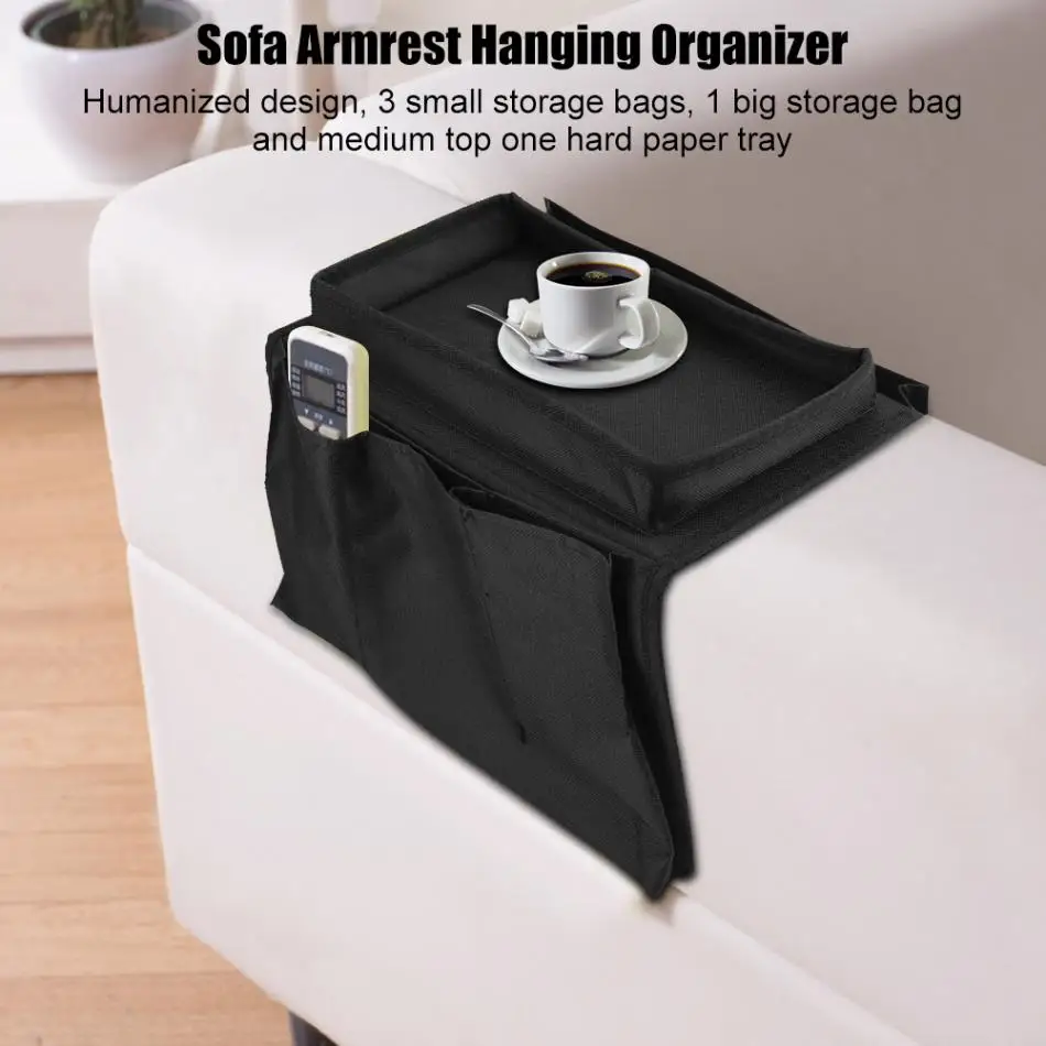 Sofa Armrest Tray With Organizer