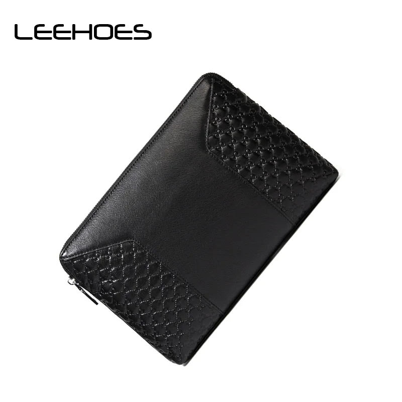 

Large Capacity Business Men Wallet Long Designer Zipper Genuine Leather Male Purse Brand Men's Wrist Strap Clutch Portefeuille