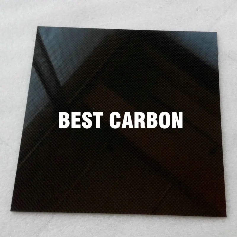 

FREE SHIPPING 250mm x 250mm x 2mm 3K plain glossy carbon fiber plate