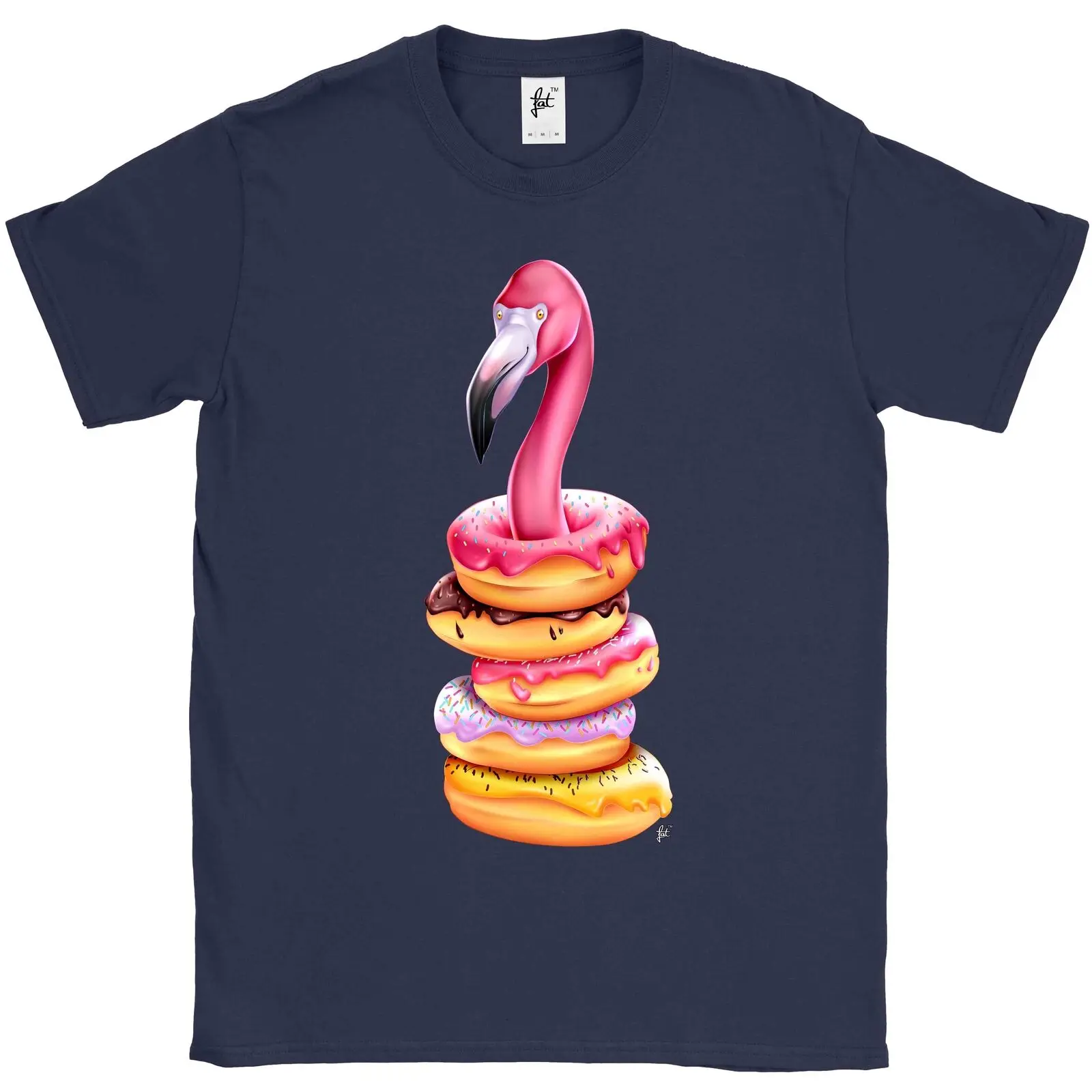 

Iced Chocolate Sprinkles Donuts Flamingo Head Stack Mens T-Shirt2019 short sleeve t shirt men fashion brand