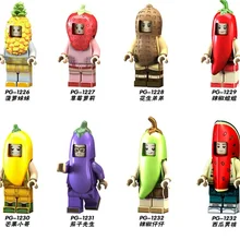 80 шт. PG8113 Super Heroes перец ананас замаскированный арахиса манго арбуз строительные блоки игрушки подарки для детей