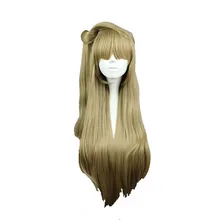 Mcoser 80 см длинные прямые Синтетический льна хвост костюм Косплэй волосы парик Высокая Температура Волокно wig-560a