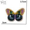 Año 2022 mariposa de moda patrón adhesivo de fusión en caliente de bordado apliques parches rayas bricolaje insignias de accesorios de vestir ► Foto 3/6