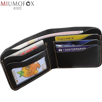 

New Arrival Men Genuine Cow Leather Small Wallet Short Compact Bi-fold Simple Wallets Real Leather Mini Purse for Women Thin
