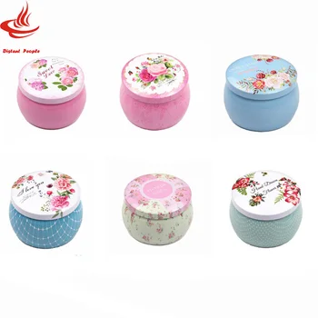 

Ethnic Style Rose Flower Tea Gift Box Round Shape Tinplate Storage Box for Kids Stationery Candy Women jewelry storage Organizer