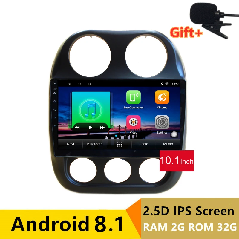 

10" 2+32G 2.5D IPS Android 8.1 Car DVD Multimedia Player GPS for JEEP COMPASS 2010 2011 -2016 audio car radio stereo navigation