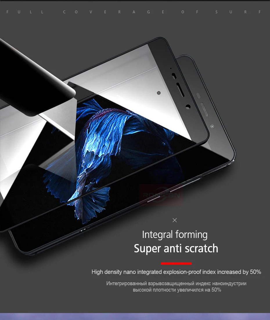 RONICAN Tempered Glass For Xiaomi Redmi Note 4X Redmi 4X Full cover Screen Protector 9H Protector Film for Xiaomi Redmi 4X glass (4)