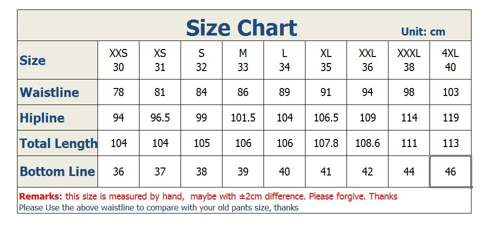 Size chart