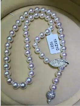 

free shipping classic 10-11mm round white pearl necklace 24"