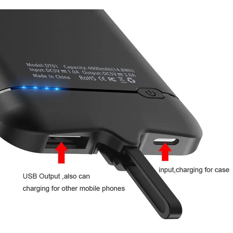 4000mAh Power Back Case For Samsung Galaxy A10 A20 A30 A40 A50 A60 A70 A80 A90 M10 M20 M30 S10 Universal Battery Charger Case