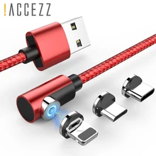 ACCEZZ 1 м Магнитный Usb зарядный кабель для IPhone XS XR X 8 7 6s Micro usb type C Магнитный зарядный шнур для Redmi LG huawei samsung