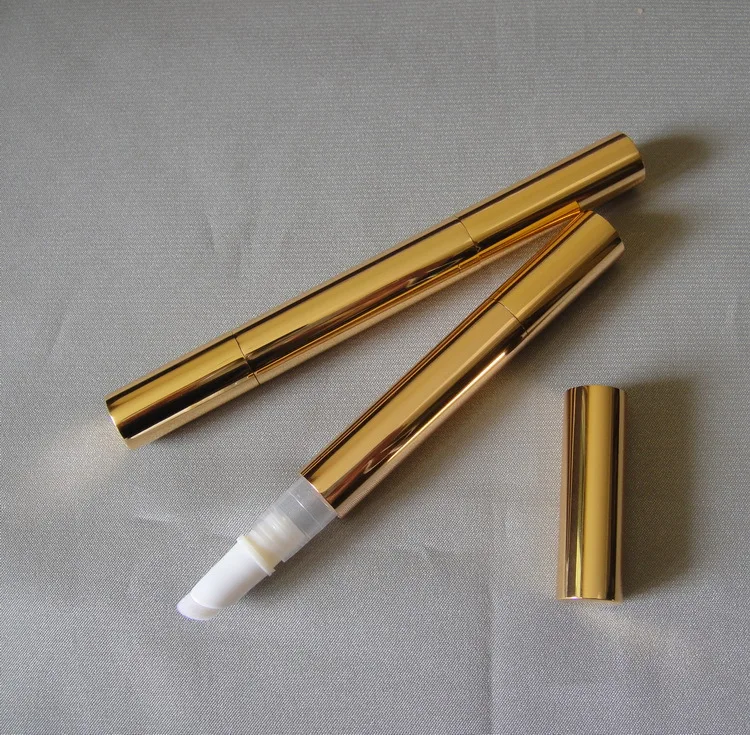 

50PCS 3ml high-grade gold teeth whitening pen, golden plastic lip gloss pencil, liquid foundation Refillable Bottle