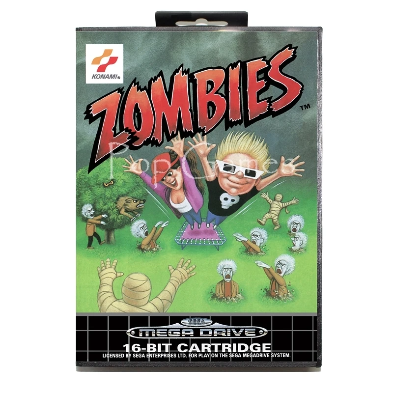 

Zombies Ate My Neighbours with Box for 16 bit Sega MD Game Card for Mega Drive for Genesis Video Console