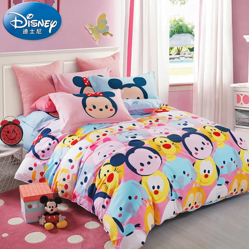 Us 67 42 25 Off 3pcs Children Mickey Minnie Mouse Bedding Sets Home Textile Soft Cartoon Quilt Cover Pillowcase Bed Sheet Bed Linen Girl Boy In
