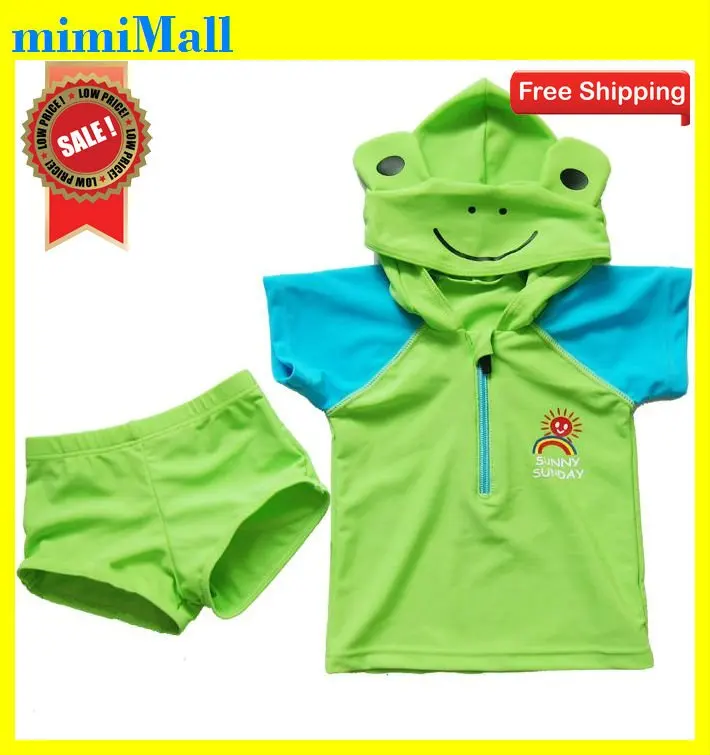 Free shipping;2012 WHOLESALE Toddler Boys' Green Frog Swimsuit;Boys