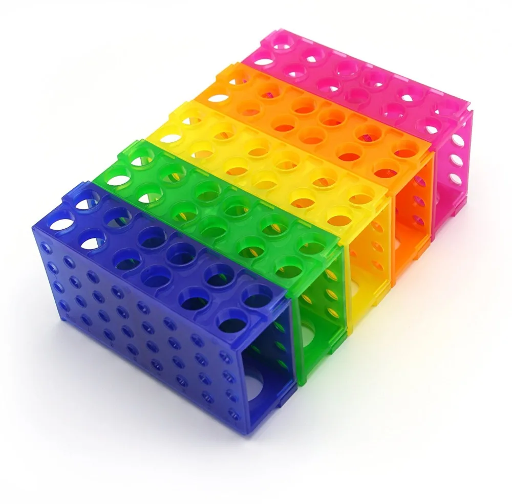 Portaprovette Da Laboratorio In Plastica - 50 Pozzetti Per Provette Da 10ml/15ml/50ml | Colore Blu - Foto 2