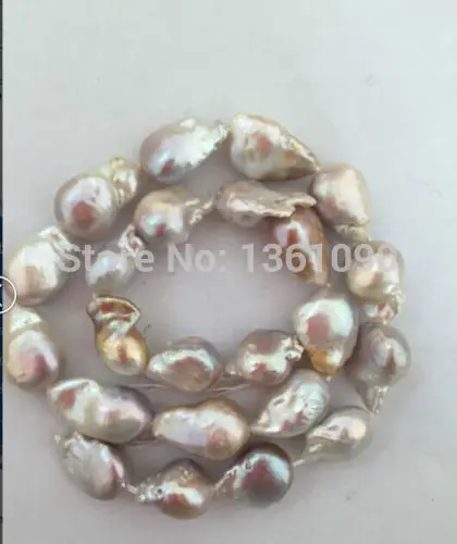 

000563 HUGE 14-18mm super luster south sea pink purple pearl necklace (A0513)