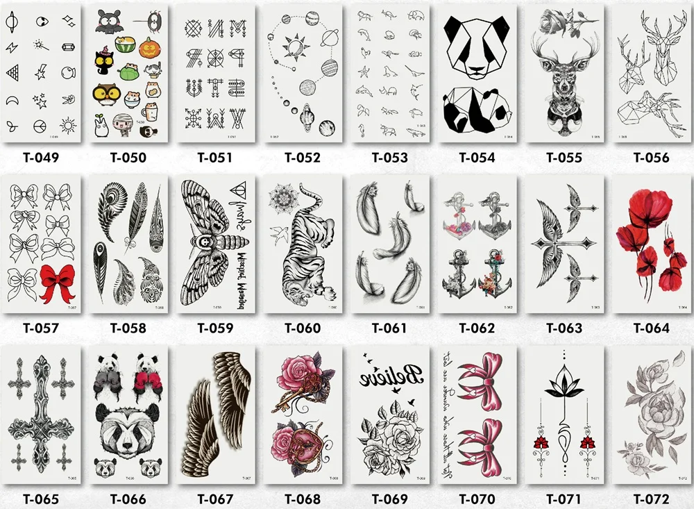 YURAN 1000 шт. 10x6 см популярные поддельные татуировки Временные геометрические волк роза татуировки для мужчин женский боди-арт татуировки наклейки