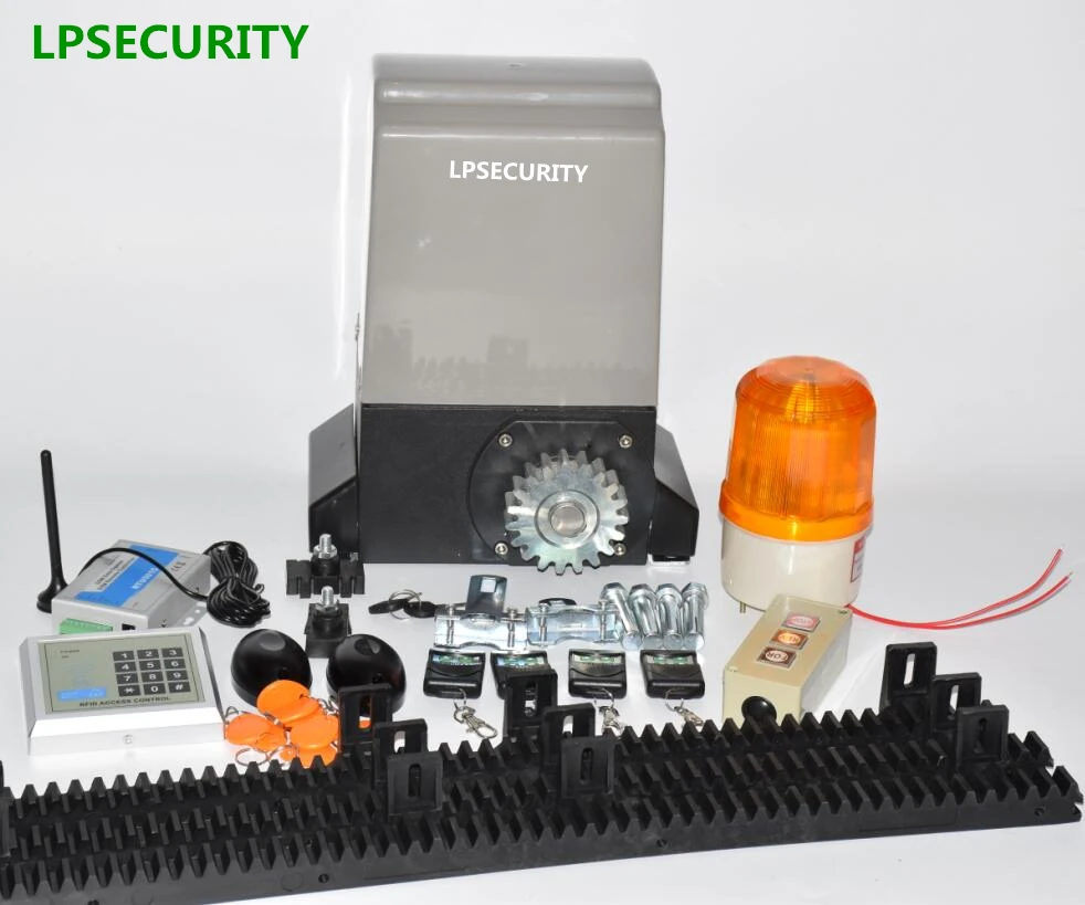 US $154.85 AC Motor 6m Or 7m Nylon Racks 800kg Automatic Sliding Gate Opener Motor With 4 Remote Controls With Optional Parts