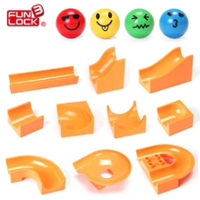 Funlock Marble Run Сборки Объемных Частей Модели И Строительные Блоки Комплект Направляющих Замок Игрушки, Совместимые С Duplo Подарок Для Детей