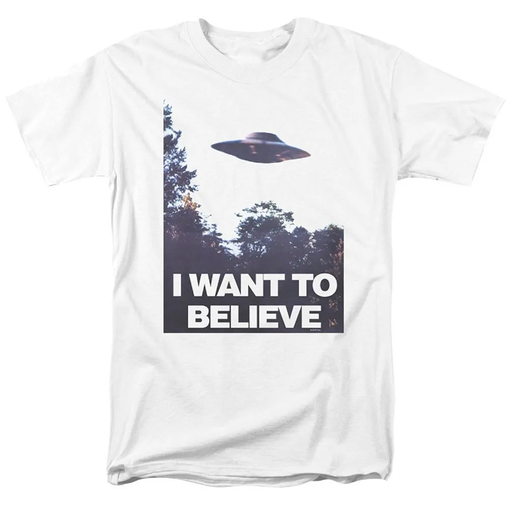 

2017 Summer fashion streetwear short sleeve Tees X-Files I Want To Believe Aliens UFO T Shirt Fashion Men T Shirt Clothing