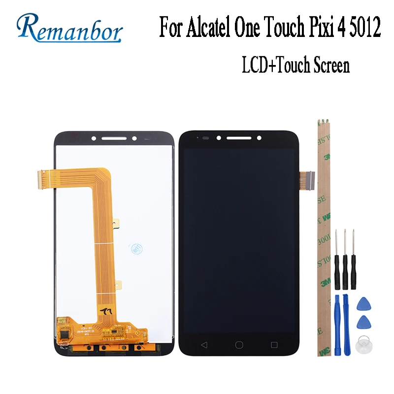 

Remanbor 5.5" For Alcatel One Touch Pixi 4 5012 OT5012 OT 5012 OT-5012 LCD Display+Touch Screen Digitizer Assembly+Tools+Tapes