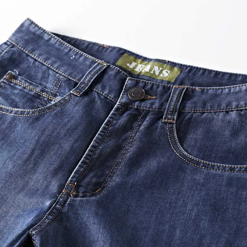  Summer New Denim Shorts Men Casual Jean Short Cotton Thin Beachboard Short Straight Stretched Mens Clothing Plus Size 30-42