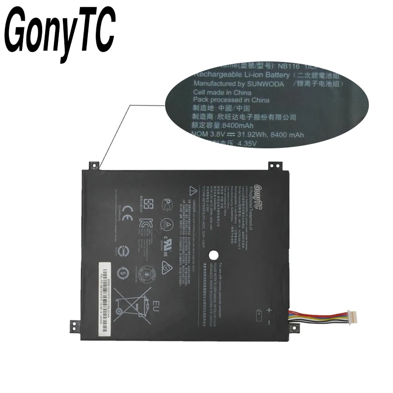 Новый оригинальный аккумулятор для Lenovo Ideapad 3 8 S 5B10K37675 8400 1lcp 4/100 2 0813001 в 58/145 Вт/ч