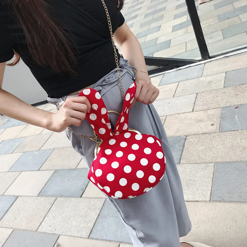 Роскошные женские сумки, дизайнерские мини-сумки на плечо, женская сумка с заячьими ушками, сумка в горошек, сумка через плечо, сумка на плечо