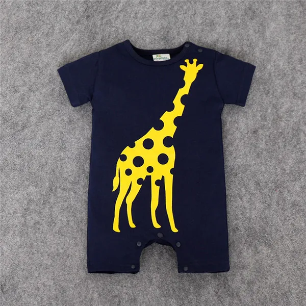 Хлопковый летний детский комбинезон С Рисунком Тигра, желтый медведь, одежда для мальчиков и девочек, комбинезон для новорожденных с капюшоном - Цвет: DXCJLBlue