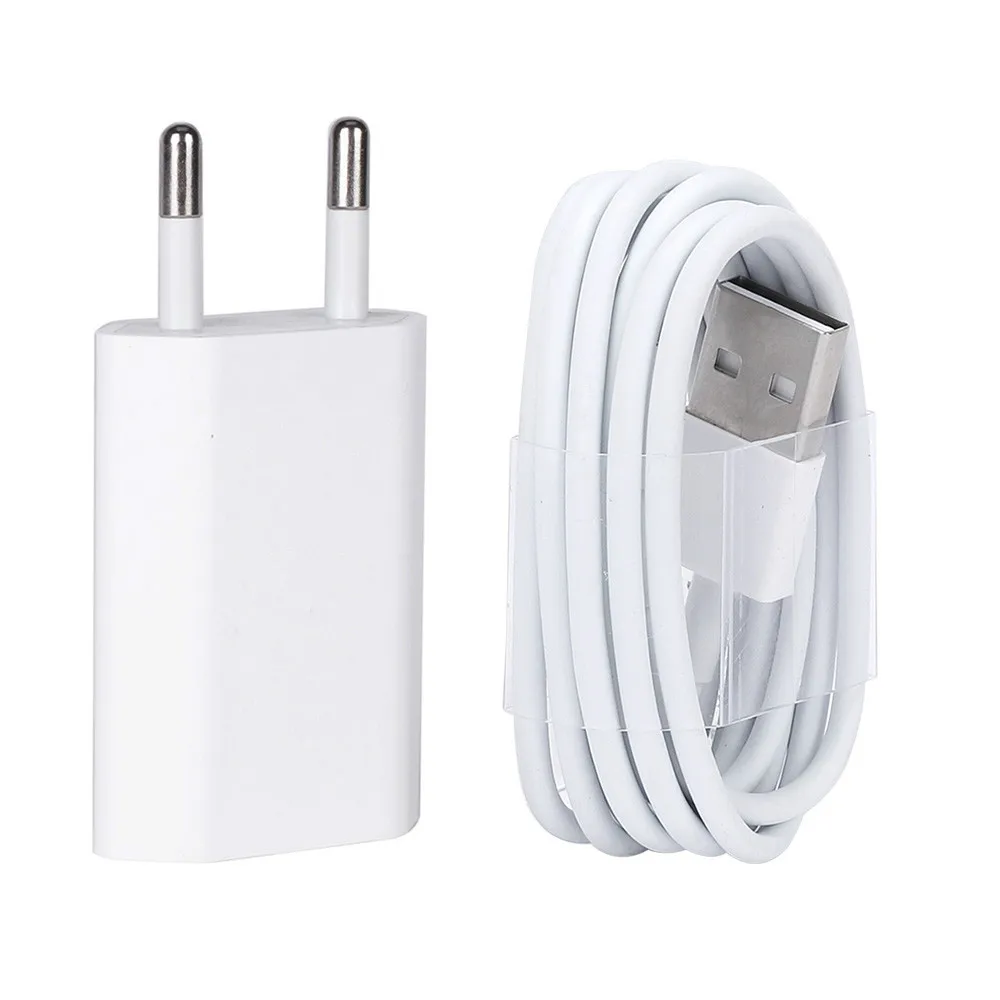 

EU Plug 5V 1A AC Travel wall charger For iphone 5 5S 5C SE With 8 Pin charging cable For iphone 6 6S 7 8 Plus 5 5S SE 5C X