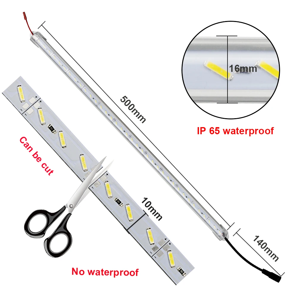 полоса светодиодная жесткая DC12V 36 SMD 8520 Алюминий светодио полосы светильник