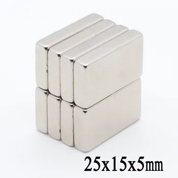

20pcs 25x15x5 mm N35 Strong Powerful Small Rare Earth Permanet Magnet Block Neodymium Magnet Fridge 25 x 15 x 5mm