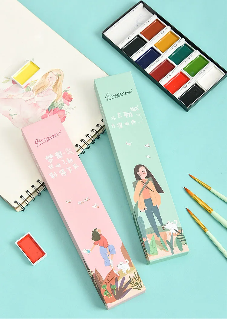Sonho Perseguir Série Cabeça Redonda Náilon Paintbrush Suite Iniciante Adulto Profissional Desenho Arte Pintura Aquarela Escova Conjunto 7 Pçs 2 Material escolar e de escritório
