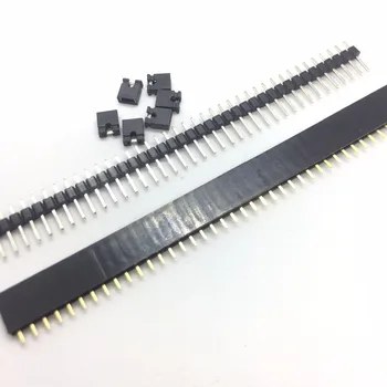 

220pcs 40 Pin 1x40 Single Row Male and Female 2.54 Breakable Pin Header Connector Strip & Jumper Block for Arduino Black