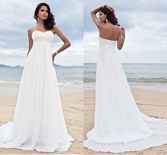 white 2018 classic western country empire bridal gown vestido de