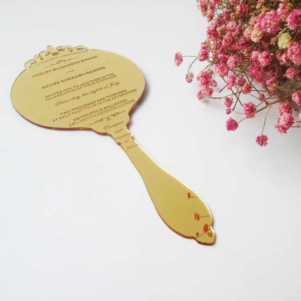Vintage font b mirror b font shape golden font b mirror b font font b acrylic