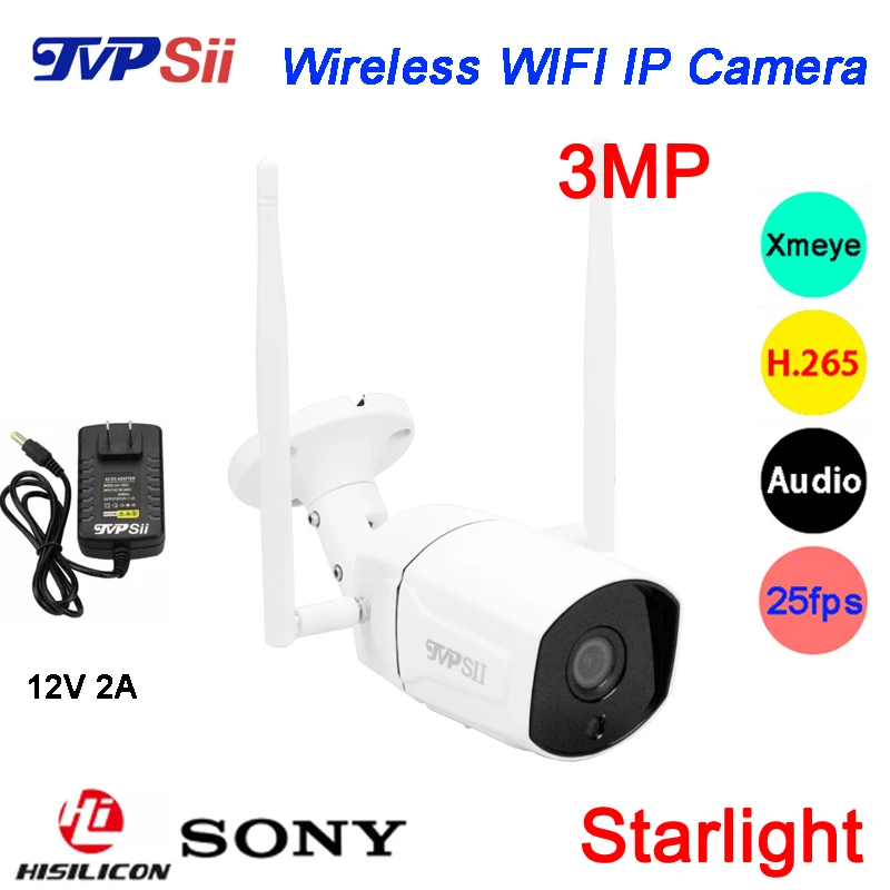 

3MP Sony291 36pcs infared H.265 ICsee 25fps 128G ONVIF Two-Audio Two Antenna Waterproof WIFI Wireless IP Camera Free Shipping