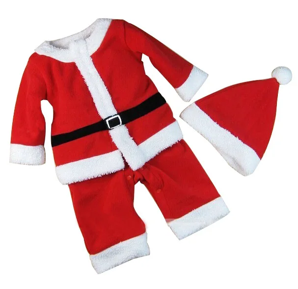Рождественская одежда для малышей Одежда Санта-Клауса для мальчиков+ шапочка, Детский комбинезон из 2 предметов комбинезон для новорожденных девочек, детские вечерние комбинезоны