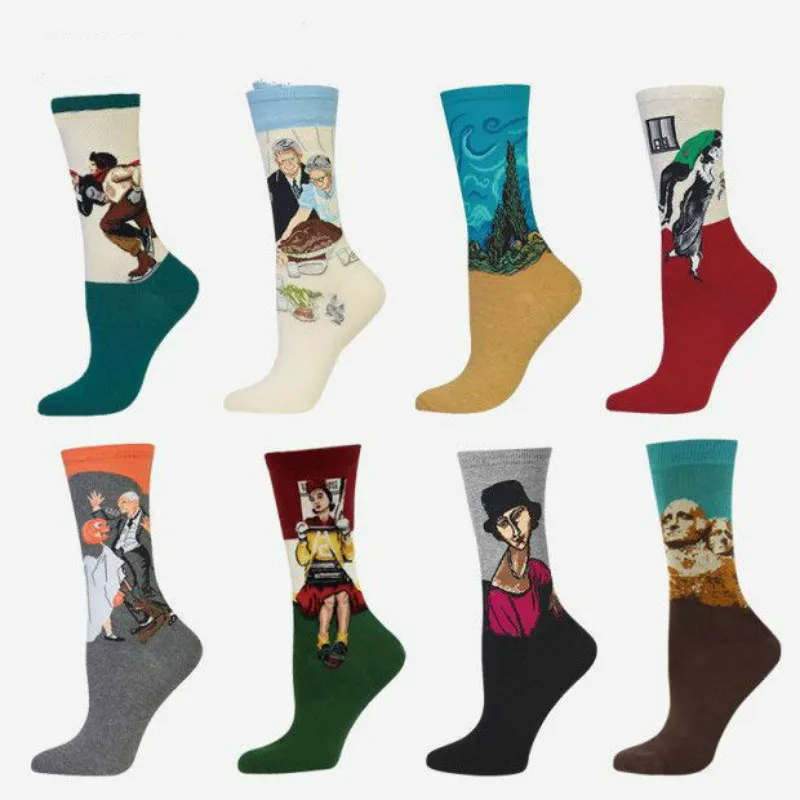 Носки женские и мужские хлопковые в стиле ретро|designer socks|socks designersocks pattern |