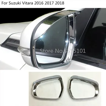 

Car Rear Rearview Glass Mirror Rain Eyebrow Shield Sun Visor Shade ABS Chrome Part 2pcs For Suzuki Vitara 2016 2017 2018 2019
