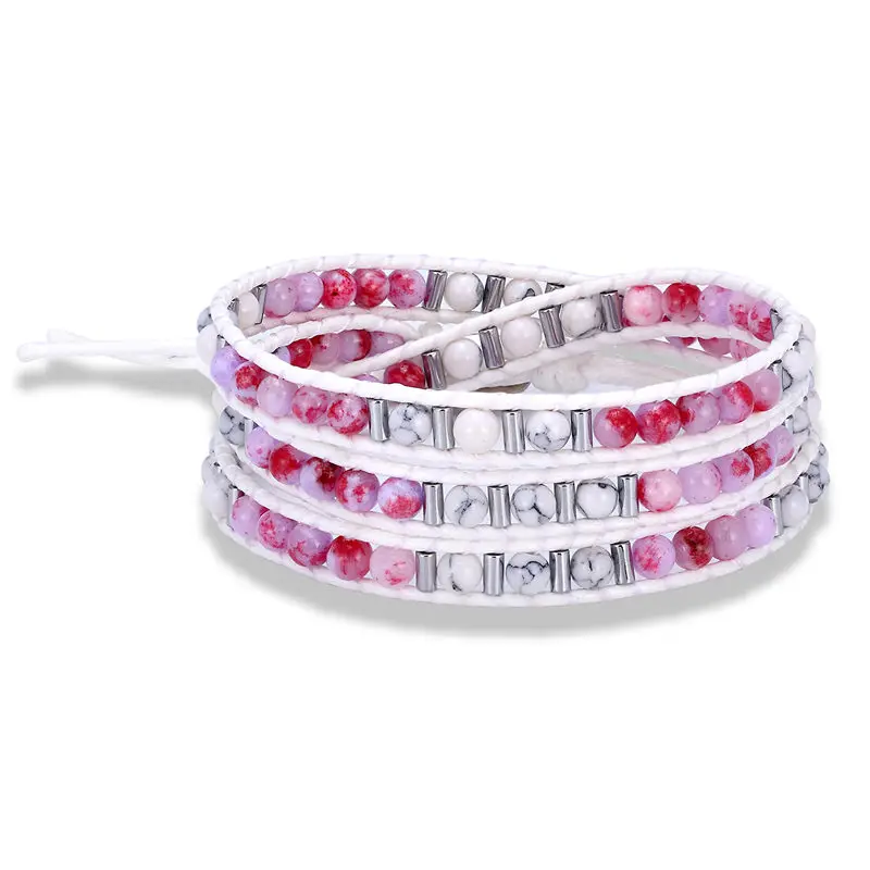

New Women 3 layer Adjustable Bracelet Natural Stone Beads Bracelet Woven Leather Bangle For Men Bracelet Women Jewelry Gift
